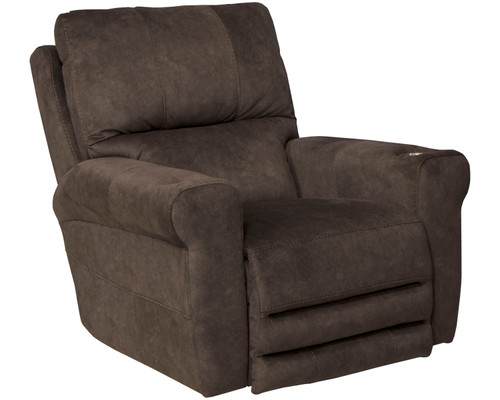 Vance Voice Power Headrest/Lumbar Power Lay Flat Recliner Chocolate 42'