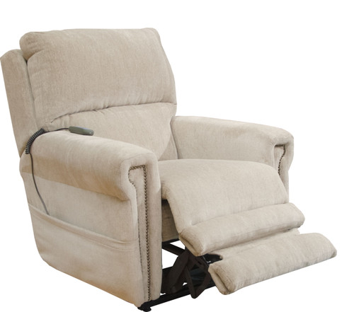 Warner Power Headrest With Lumbar Power Lay Flat Recliner Putty