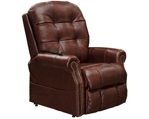 Madison Power Lift Lay Flat Recliner With Heat & Massage (Italian Leather) Walnut 46'