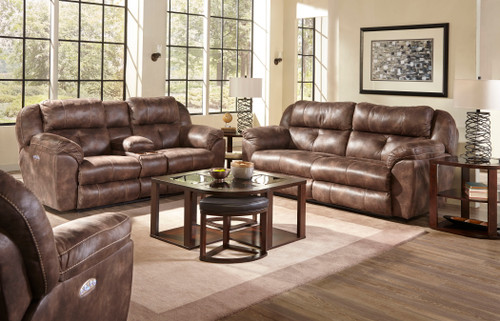 Ferrington Power Headrest Power Lay Flat Reclining Sofa Dusk 43'