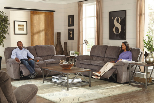 Reyes Power Lay Flat Reclining Sofa Graphite 41'