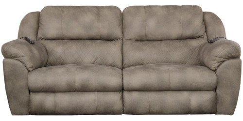 Flynn Power Head With Lumb Power Lay Flat Reclining Sofa With Dual Heat & Massage Gray, Dark 40'