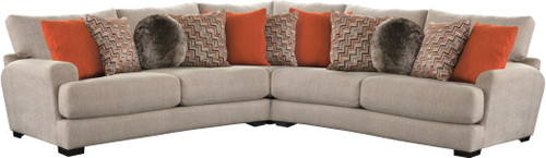 Ava Sectional Sofa With USB Port Cashew 38'