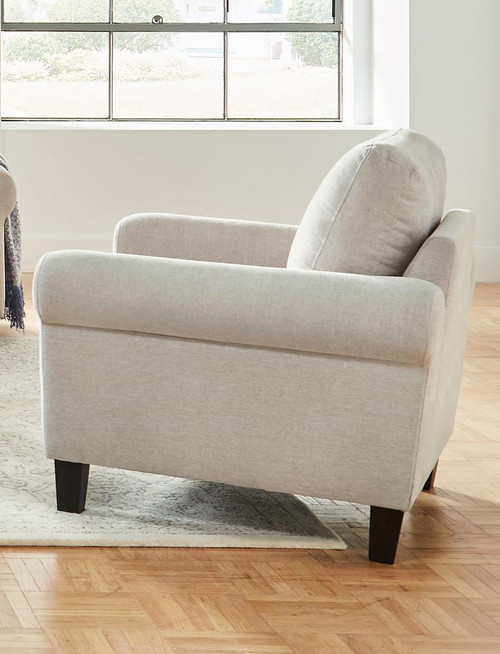 Nadine Upholstered Round Arm Chair Beige
