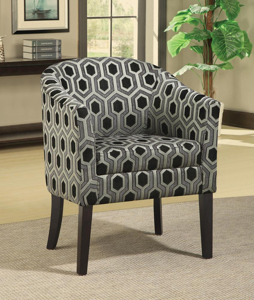 Hexagon Patterned Accent Chair Gray