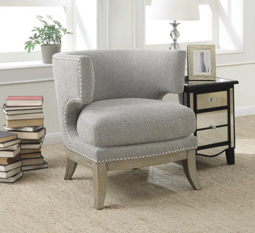 Barrel Back Accent Chair Light Grey