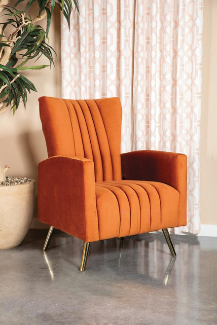 Channeled Rust Accent Chair