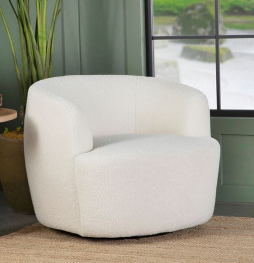 Swivel Barrel Design Chair White