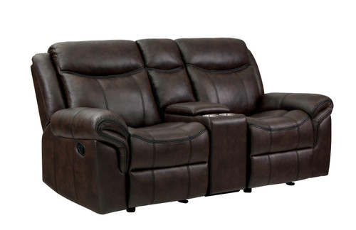 Sawyer Motion Glider Loveseat Dark Brown