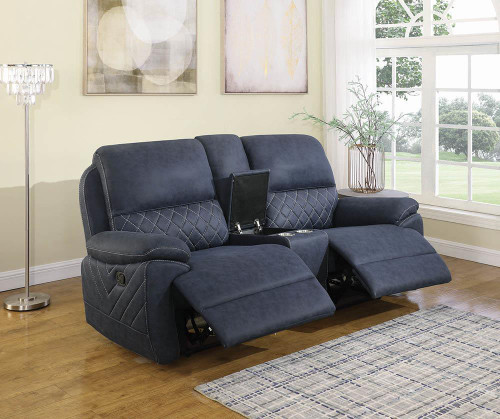 Variel Motion Collection 3 Pc Motion Loveseat Blue