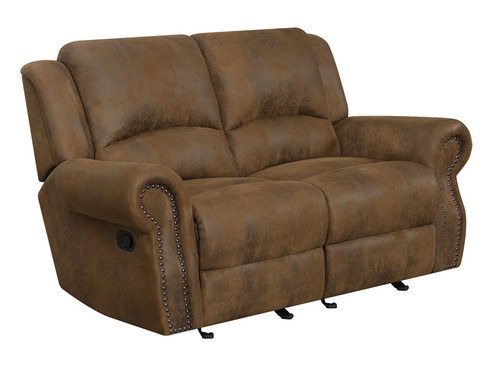 Sir Rawlinson Motion Collection Glider Loveseat Buckskin Brown