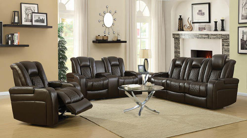 Delangelo Power 2 Loveseat Brown