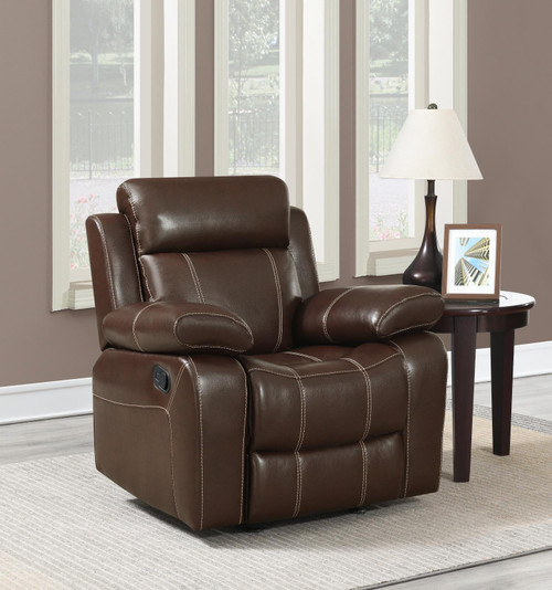 Myleene Pillow Top Arm Glider Recliner Brown