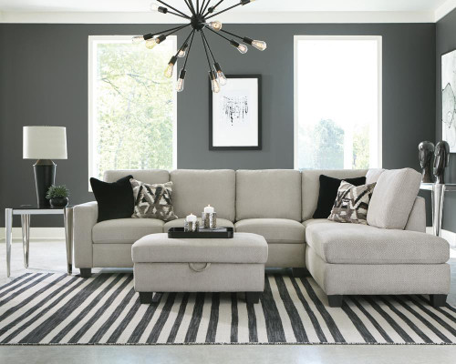 Stone Stationary Sectional Pearl Silver