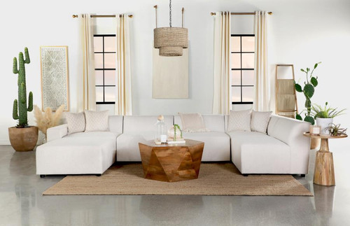 Freddie 7 Piece Sectional Set White