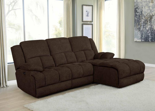Belize 3 Piece Power Sectional Brown
