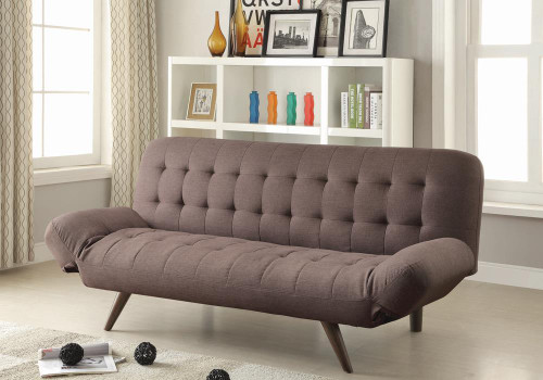 Janet Tufted Sofa Bed With Adjustable Armrest Brown