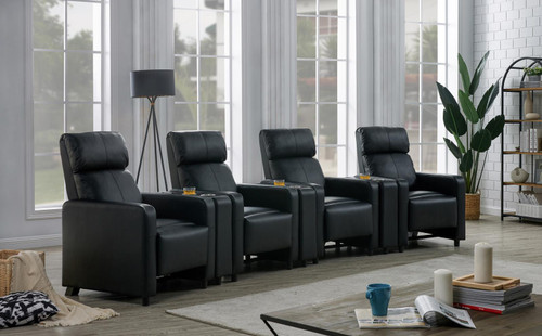 Toohey 7 Piece 4-Seater Home Theater Black