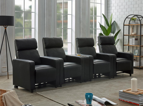 Toohey 5 Piece 4-Seater Home Theater Black
