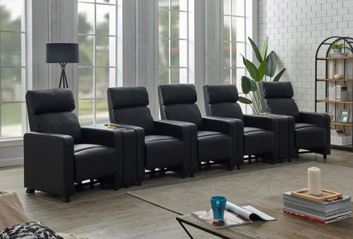 Toohey 7 Piece 5-Seater Home Theater Black