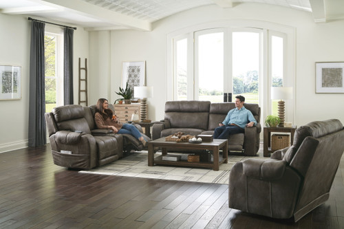 Serenity Power Headrest Power Reclining Console Loveseat With CR3 Heat / Massage / Lumbar