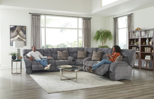 Ashland Lay Flat Reclining Console Loveseat Dark Gray