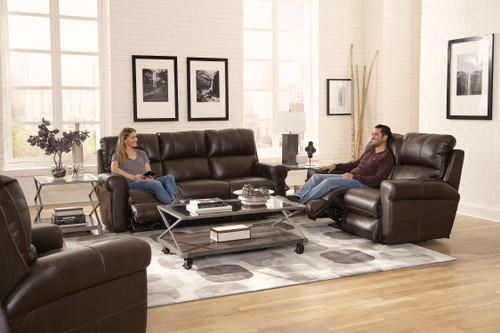 Torretta Power Lay Flat Reclining Loveseat Chocolate 39'