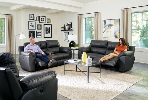 Sorrento Power Reclining Console Loveseat Anthracite 41'