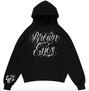 Limited Edition 'Brown Eyes' Script Pen & Ink Pullover Hoodie (Black) Limited Edition 'Brown Eyes' Script Pen & Ink Pullover Hoodie (Black)