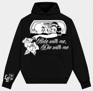 'RIDE WITH ME DIE WITH ME' Premium Fleece Pullover Hoodie (Black) 'RIDE WITH ME DIE WITH ME' Premium Fleece Pullover Hoodie (Black)