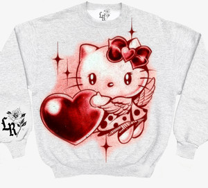 'FOREVER MINE' Pen & Ink Crewneck (Grey/Red) 'FOREVER MINE' Pen & Ink Crewneck (Grey/Red)
