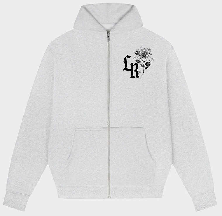 'Angel Baby' Script Zip-Up Hoodie (Grey)