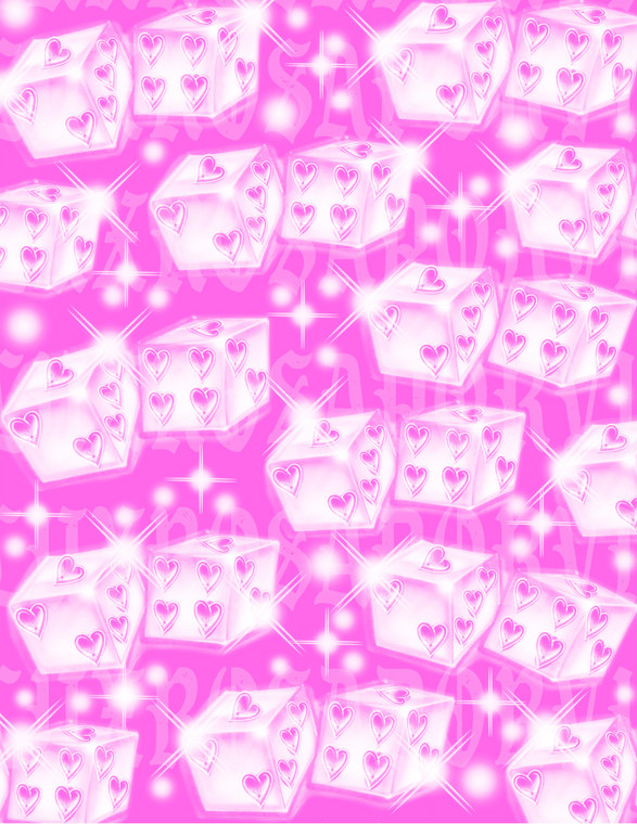 Glamour Shotz 'FORGET ME NOTS' Dice Airbrushed Dice Backdrop (X-Large) BUBBLEGUM PINK