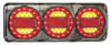 MAXILAMPC3XR - Modern & Stylish Maxilamp 3. LED Tail Light Assembly. Stop, Tail, Indicator with Reflector. 12 & 24 Volt Single Pack. Complete Tail Light Unit, Silver Chrome Surround. LED Auto Lamps. Ultimate LED.