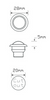 Line Drawing - 181WME -  Front End Outline Marker LED Light. 181 Series Multi-Volt 12v & 24v 28mm Round Blister Single Pack Clear Lens & White LED Rubber Housing. LED Auto Lamps. Ultimate LED. 