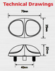 Line Drawing - 37CRM - Rear End Outline Marker Light with Chrome Base & Coloured Lens Multi-Volt 12v & 24v. LED Auto lamps. Ultimate LED.