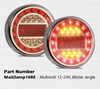 MAXILAMP1XRE - Modern and Stylish LED Tail Light Unit. 4 inch Round Stop, Tail, Indicator with Reflector Light Coloured Outer Lens Multi-Volt 12v & 24v. Single Pack. LED Auto Lamps. Ultimate LED. 