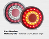 MAXILAMP1XC - Modern & Stylish LED Combination Tail Light. Stop, Tail & Indicator with Reflector Light Coloured Lens Round Reflector 12 & 24 Volt Systems. Single Pack. LED Auto Lamps. Ultimate LED. 