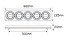 Line Drawing - MAXILAMPC5XR - Modern & Stylish Maxilamp 5 Stop, Tail, Indicator with Reflector. Multi-Volt 12v & 24v Blister Single Pack. LED Auto Lamps. Ultimate LED. 