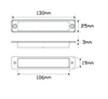 Line Drawing - 25A12 - Rear LED Indicator Light Single Function Lamp 12 Volt. Amber Lens & Amber LED. LED Auto Lamps. Ultimate LED.  