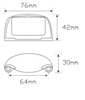 Line Drawing - 35BLM - Licence Plate Lamp Multi-Volt 12v & 24v Black Housing Low Profile Single Pack. AL. Ultimate LED.  