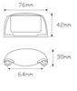 Line Drawing - 35CLM - Licence Plate Lamp Multi-Volt 12v & 24v Chrome Housing Single Pack. AL. Ultimate LED.  