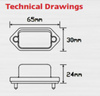 Line Drawing - 30CLM - Licence Plate Lamp with Chrome Base Compact Design, Low Profile, Multi-Volt 12v & 24v Twin Pack. AL. Ultimate LED.