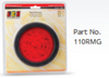 110RMG - Stop Tail light Round, Multi-Volt 12v & 24v with Black Grommet & Plug Included Single Pack. Red Lens & Red LED. LED Auto Lamps. Ultimate LED. 
