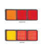 80BARRM - Stop, Tail, Indicator Light Triple Light Bar Multi-Volt 12v & 24 Volt. Caravan Friendly. Black Housing Red and Amber Lens & Red and Amber LED. LED Auto Lamps. Ultimate LED. 