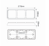 Line Drawing - 80BARWM - Stop, Tail, Indicator, Reverse Light Triple Light Bar Multi-Volt 12v & 24v. Caravan Friendly. Black Housing Red, Amber & Clear Lens & Red, Amber & White LED. LED Auto Lamps. Ultimate LED. 