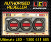 Genuine Maxilamp, LED Stop, Tail, Indicator, Reverse with Reflector Light and Load Resistors. Outer Smoked Lens. 12v & 24 Volt DC. Triple Kit Pack. LED Auto Lamps. APNPK-MAXI1XR ADR Approved 4 1/2 Inch Round. 7 Year Warranty