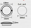 Line Drawing - 102ACM - Rear Indicator Round Light. Recess Mount, Screw Secured. Clear Lens. Multi-Volt 12v & 24v Blister Single Pack. LED Auto Lamps. Ultimate LED. 