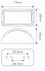 Line Drawing - 42RM - Rear End Outline Marker Multi-Volt 12v & 24v, Black Bracket Clear Lens Single Pack. AL. Ultimate LED. 
