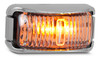 42CAMB - Side Direction Indicator Light Multi-Volt 12v & 24v. Caravan Friendly. Single Pack Chrome Bracket Clear Lens & Amber LED. LED Auto Lamps. Ultimate LED. 